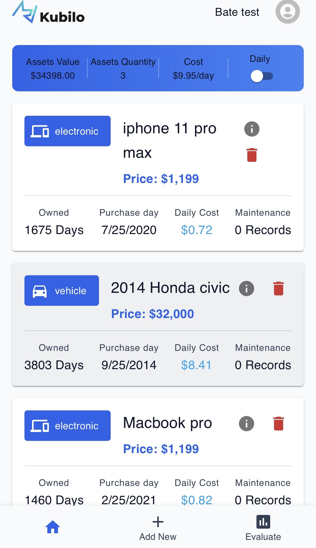 KubiTrack - Smart Asset Organizer